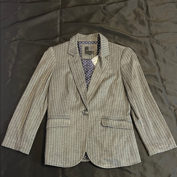The Limited Jackets & Blazers - The Limited New w/ Tag Grey and Blue Pin Stripe Jacket